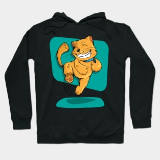 Orange cat jumping,funny orange cat Hoodie